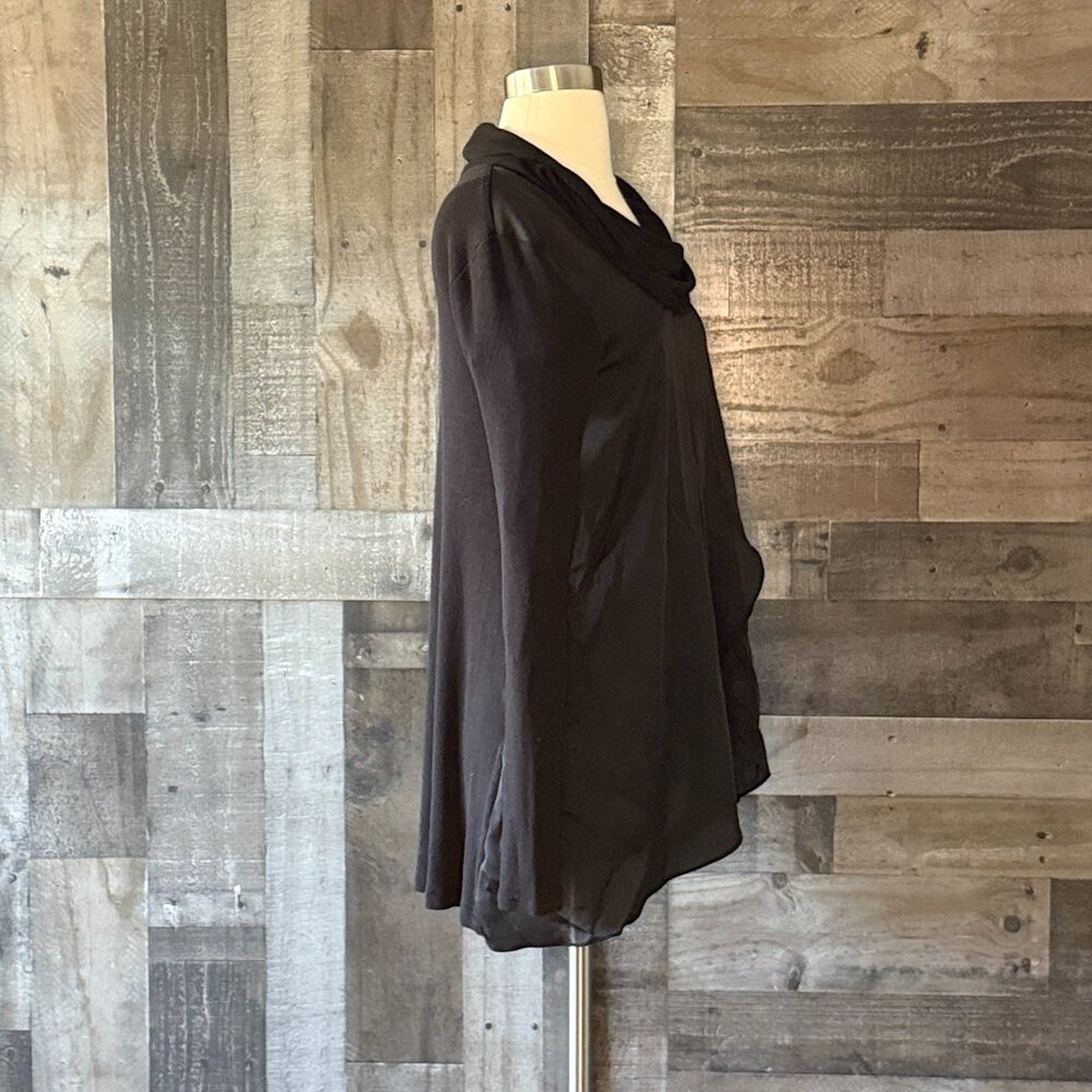 Anthropologie Deletta black cowl neck sweater large draped dark romantic witchy - Picture 7 of 10